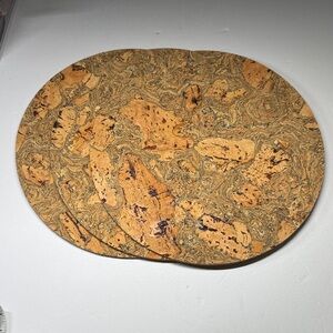Sur La Table Cork Patterned Round 11.75” Placemats (3) or trivets